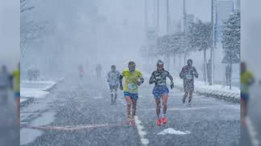 Trabzon'da karl maraton